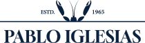 Logotipo vertical de Mariscos Pablo Iglesias, empresa gallega distribuidora de cigala desde 1965